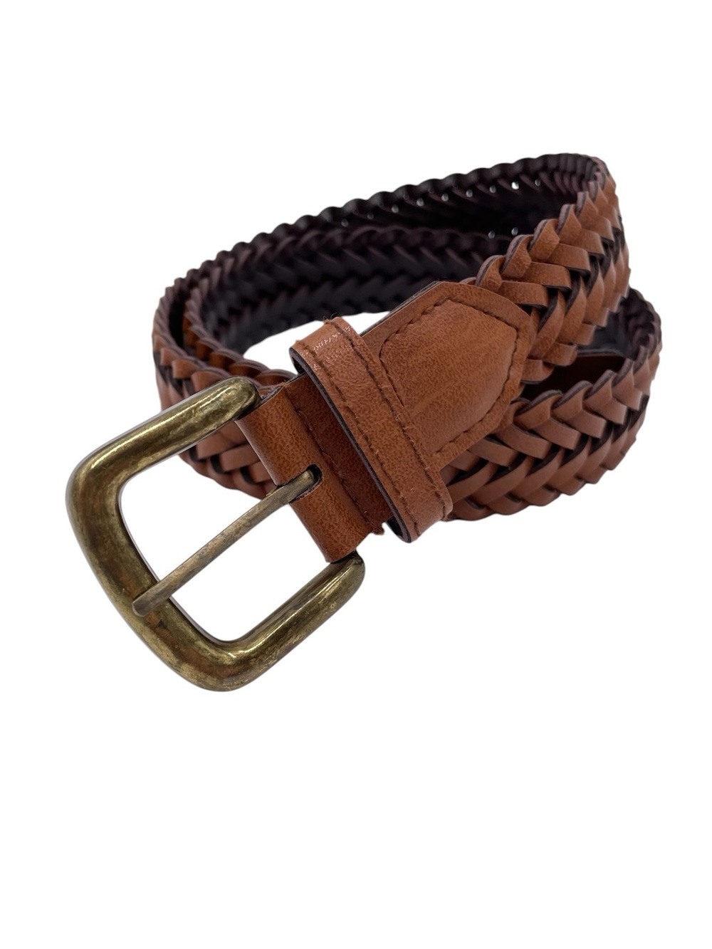 Vintage 90s Leather Woven Braided Belt Women's Size 6/8 Bohemian Western Cowgirl